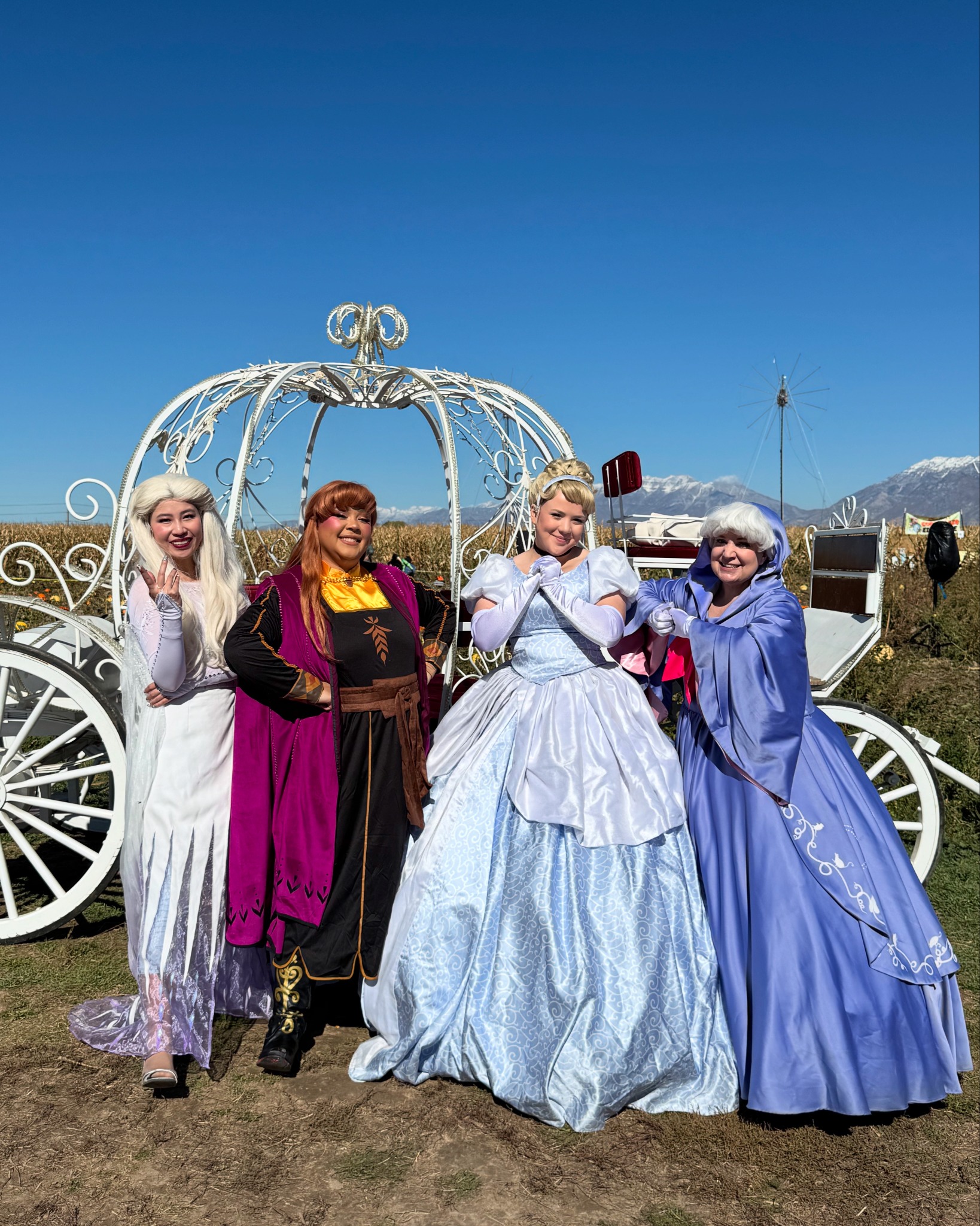 A princess visiting Glen Ray's Corn Maze during Princess and Superhero Day