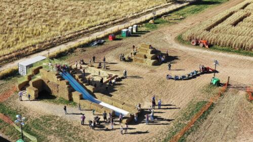 Aerial shot of the Kiddie Corral and Giant Slide
